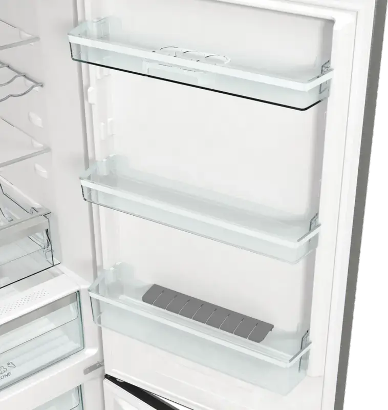 Холодильник Gorenje NRK619CA2XL4 с системой No Frost MultiFlow 360°, инверторный компрессор, объем 300 л, цвет нержавеющая сталь, 185x60x59.2 см
