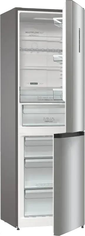 Холодильник Gorenje NRK619CA2XL4 с системой No Frost MultiFlow 360°, инверторный компрессор, объем 300 л, цвет нержавеющая сталь, 185x60x59.2 см
