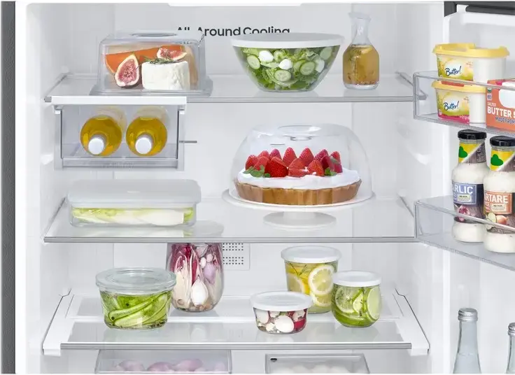 Frigider Combinat Samsung RB50DG602ES9EO cu Congelator Jos, Volum Net 508L, No Frost, Tehnologie SpaceMax, All-Around Cooling, SmartThings, Inox