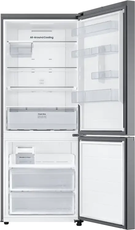 Frigider Combinat Samsung RB50DG602ES9EO cu Congelator Jos, Volum Net 508L, No Frost, Tehnologie SpaceMax, All-Around Cooling, SmartThings, Inox