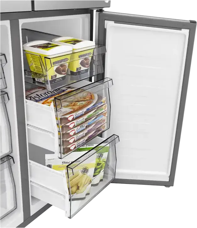 Frigider Hisense RQ5P470SMFE Cross Door, Capacitate Netă 482L, Total No Frost, Dual-Tech Cooling, Dispenser Apă, Negru, Control Wi-Fi ConnectLife