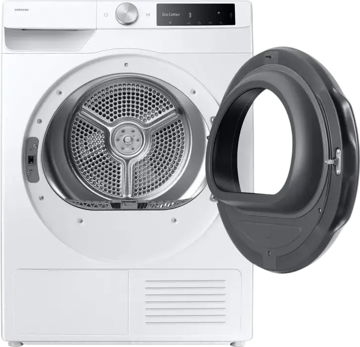 Uscător de rufe cu pompă de căldură Samsung DV90DG6845LEU4, Capacitate 9 kg, Clasa Energetică A, Tehnologie AI Dry+ Multi-Senzor, AI Control, Alb/Negru