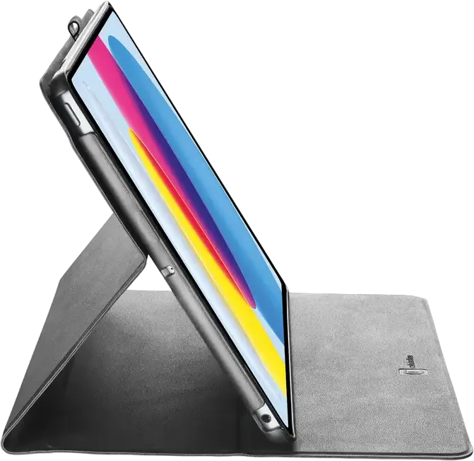 Cellularline Folio Case for iPad Air 13" (2024), Faux Leather Protective Cover with Semi-Rigid Shell, Auto Sleep/Wake and Multi-Angle Stand, Black