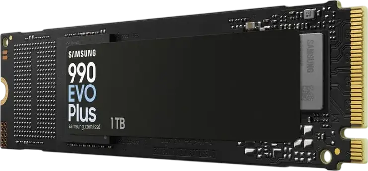Samsung 990 EVO Plus 1TB M.2 2280 NVMe PCIe Gen 4.0 x4 / Gen 5.0 x2 SSD MZ-V9S1T0B, Up to 7250MB/s Read, 6300MB/s Write, Intelligent TurboWrite 2.0