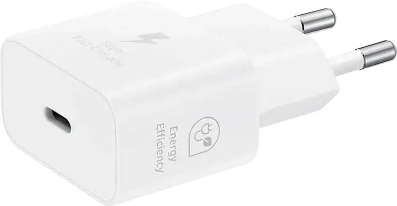 Încărcător de perete Samsung EP-T2510 25W USB-C, Alb, Super Fast Charging SFC, PD 3.0 PPS, Tehnologie GaN, Include Cablu Type-C la Type-C