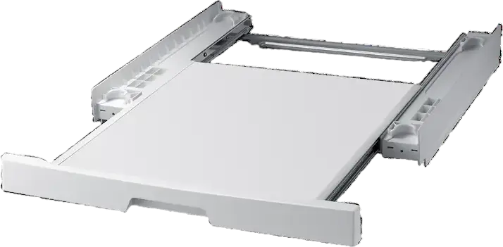 Samsung SKK-UDW Stacking Kit for Washer and Dryer, White, with Extendable Pull-Out Laundry Shelf for Vertical Space Saving