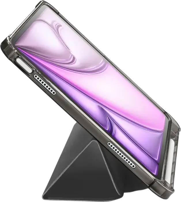 Чехол Cellularline Folio Pro для iPad Air 11" (2024), из искусственной кожи с держателем для стилуса и функцией автосна, черный