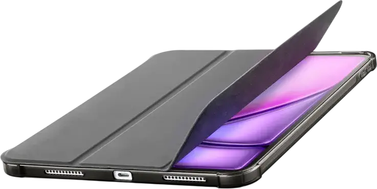 Чехол Cellularline Folio Pro для iPad Air 11" (2024), из искусственной кожи с держателем для стилуса и функцией автосна, черный