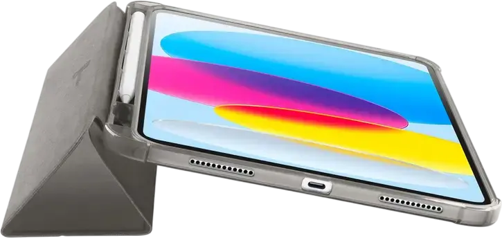 Чехол Cellularline Folio для Apple iPad 10.9 10-го поколения 2022 и iPad 11 A16, из искусственной кожи, полужесткий корпус, автосон, держатель для стилуса, Цвет: серый