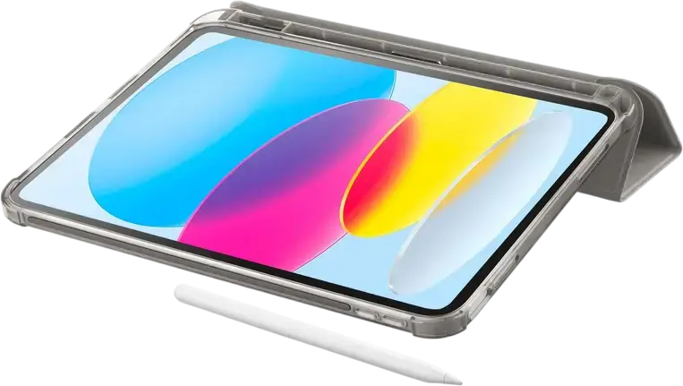 Чехол Cellularline Folio для Apple iPad 10.9 10-го поколения 2022 и iPad 11 A16, из искусственной кожи, полужесткий корпус, автосон, держатель для стилуса, Цвет: серый
