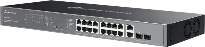 TP-Link Omada ES220GMP Easy Managed PoE+ Switch, 16-Port Gigabit PoE+, 2-Port Gigabit RJ45 Uplink, 2-Port SFP, 250W Power Budget, 250m Long Range, Rackmount