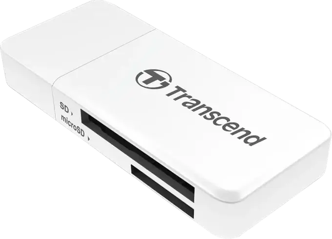 Transcend TS-RDF5 USB 3.1 Gen 1 Card Reader, SD/microSD UHS-I Support, USB Type-A Interface, Compact Memory Card Adapter with LED Indicator