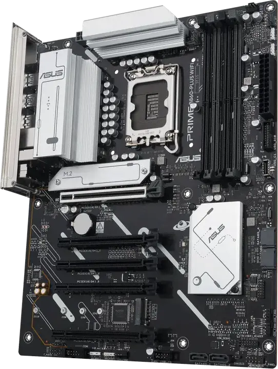 Placa de bază ASUS PRIME B860-PLUS WIFI LGA1851 Intel B860 ATX pentru Core Ultra Series 2, DDR5 8666+ MT/s, PCIe 5.0, Wi-Fi 6E, Bluetooth 5.3, Ethernet 2.5Gb