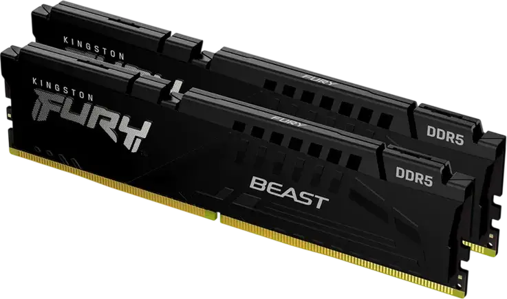 Kingston FURY Beast DDR5 32GB Kit (2x16GB) 6000MHz CL36 RAM KF560C36BBE2K2-32, Intel XMP 3.0, AMD EXPO, Low-Profile Aluminum Heat Spreader, Black