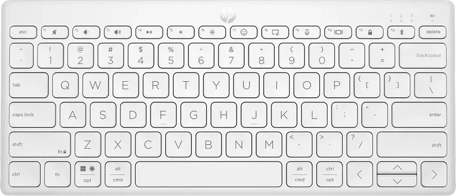 HP 350 Compact Multi-Device Wireless Keyboard, Bluetooth 5.2, Membrane, Up to 3 Devices Switching, Multimedia & Shortcut Keys, Windows macOS ChromeOS iPadOS