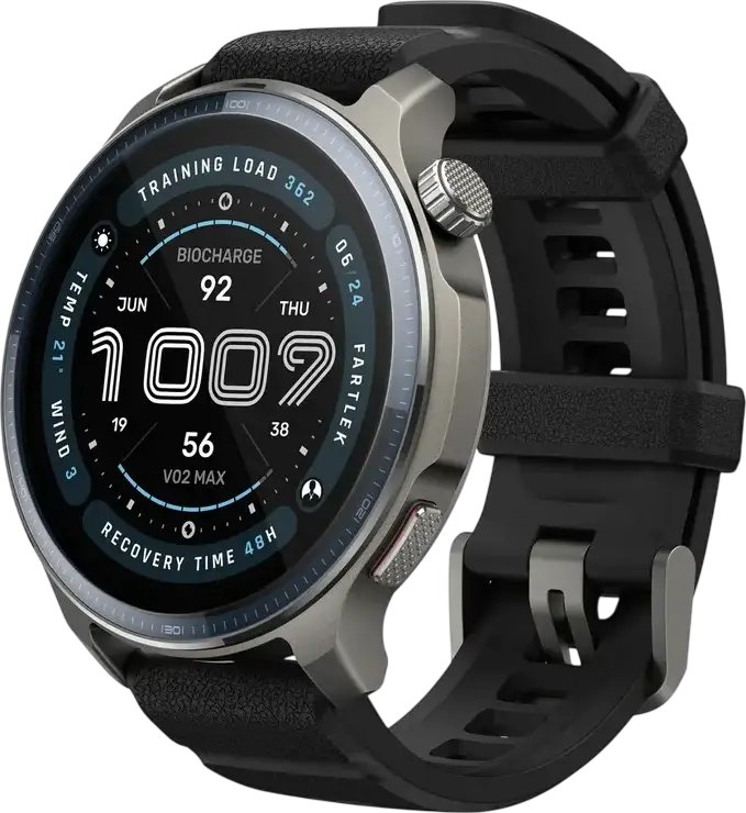 Smartwatch Amazfit Balance 2, Ecran AMOLED 1.5" Sticlă Safir, Ramă Aliaj Aluminiu, Rezistență 10 ATM și Scufundări, BioTracker 6.0, GPS Dual-band, Zepp OS