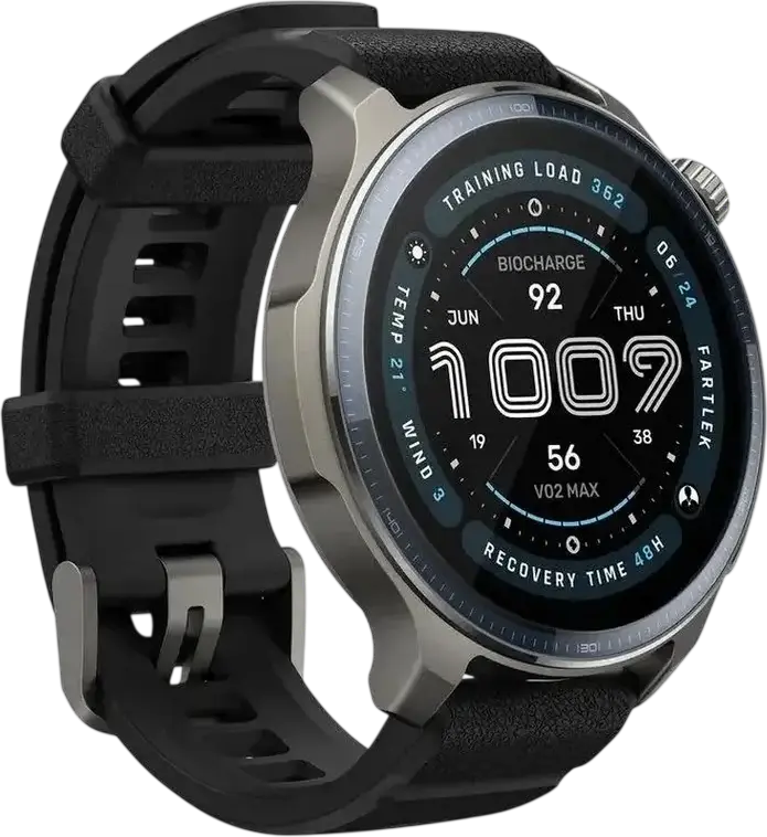 Smartwatch Amazfit Balance 2, Ecran AMOLED 1.5" Sticlă Safir, Ramă Aliaj Aluminiu, Rezistență 10 ATM și Scufundări, BioTracker 6.0, GPS Dual-band, Zepp OS