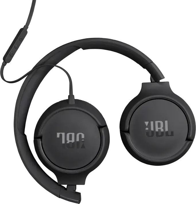 JBL Tune 520C USB-C Wired On-Ear Headphones, Black, 32mm Dynamic Drivers, JBL Pure Bass Sound, High-Resolution Audio, Foldable Design, Integrated Mic, 120cm Cable