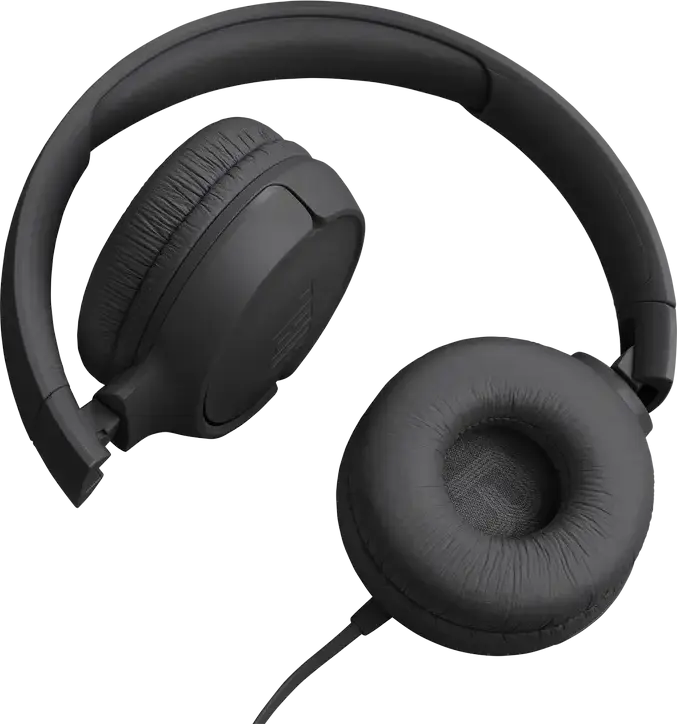 JBL Tune 520C USB-C Wired On-Ear Headphones, Black, 32mm Dynamic Drivers, JBL Pure Bass Sound, High-Resolution Audio, Foldable Design, Integrated Mic, 120cm Cable