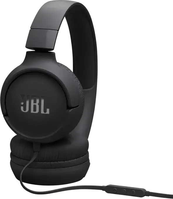 JBL Tune 520C USB-C Wired On-Ear Headphones, Black, 32mm Dynamic Drivers, JBL Pure Bass Sound, High-Resolution Audio, Foldable Design, Integrated Mic, 120cm Cable