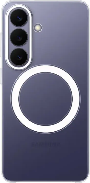 Samsung Galaxy S26 Clear Magnet Case EF-CS942CTEGWW Transparent TPU PC Cover with Built-in Magnets for Fast Wireless Charging Anti-Yellowing Slim Design