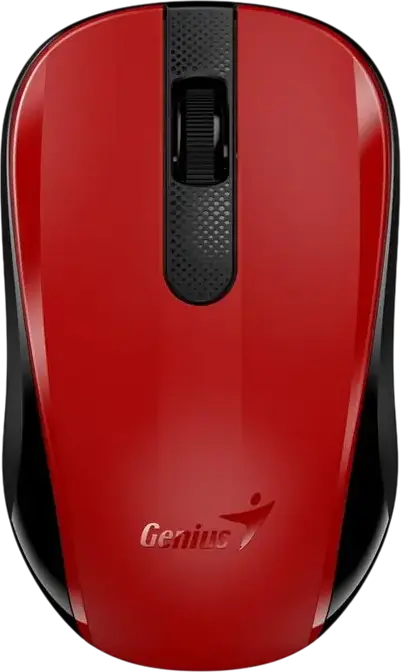 Mouse Wireless Silent Genius NX-8008S, Roșu, Senzor BlueEye 1200 DPI, Receptor USB-A Pico 2.4GHz, Design Ambidextru Conturat, Plug and Play