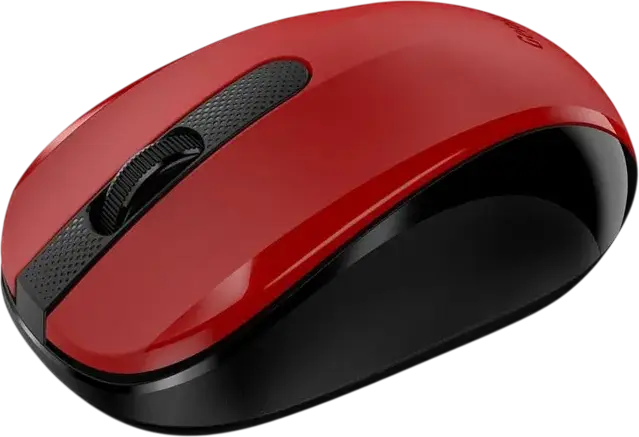 Mouse Wireless Silent Genius NX-8008S, Roșu, Senzor BlueEye 1200 DPI, Receptor USB-A Pico 2.4GHz, Design Ambidextru Conturat, Plug and Play