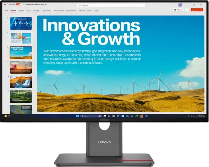 Монитор Lenovo ThinkVision P24QD-40 23.8" WQHD IPS, 2560x1440, 120Гц, USB-C PD 140Вт, KVM-переключатель, Ethernet 2.5GbE, HDR10, sRGB 99%, регулируемая подставка