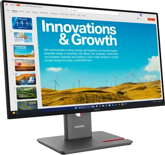 Монитор Lenovo ThinkVision P24QD-40 23.8" WQHD IPS, 2560x1440, 120Гц, USB-C PD 140Вт, KVM-переключатель, Ethernet 2.5GbE, HDR10, sRGB 99%, регулируемая подставка