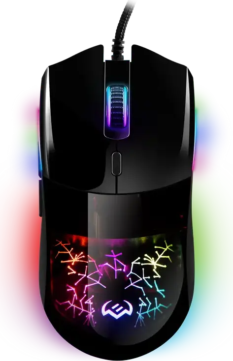 SVEN RX-G800 Wired Gaming Mouse, Optical Sensor 200-7200 DPI, 6 Programmable Buttons with Macros, RGB Backlight, Braided Cable, Windows Compatible
