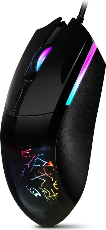 SVEN RX-G800 Wired Gaming Mouse, Optical Sensor 200-7200 DPI, 6 Programmable Buttons with Macros, RGB Backlight, Braided Cable, Windows Compatible