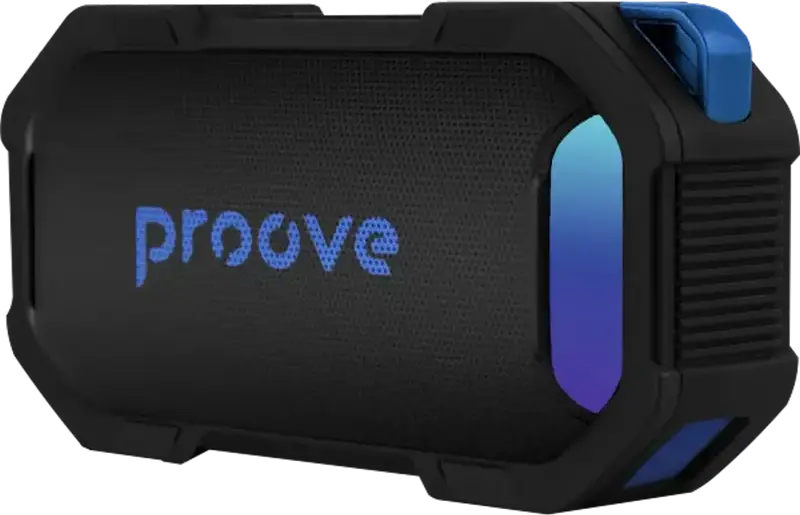 Proove Black Rock Portable Bluetooth 5.3 Speaker, 10W RMS, IPX7 Waterproof, RGB Lighting, TWS, Built-in Magnet, App Control, 2000mAh Battery