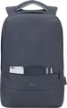 RivaCase Prater 7562 Laptop Backpack for 15.6 inch Laptops, Water-Repellent Polyester, Anti-Theft Design with Hidden Pockets, Dark Grey