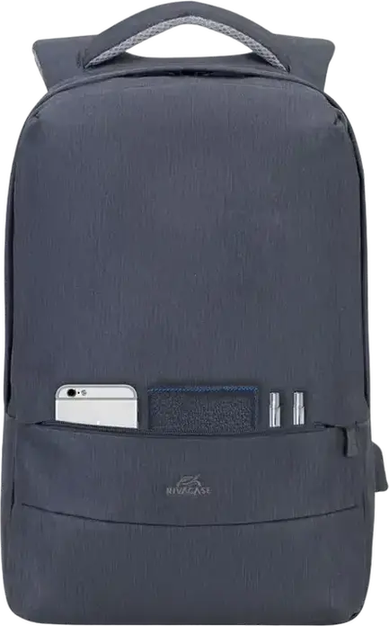 RivaCase Prater 7562 Laptop Backpack for 15.6 inch Laptops, Water-Repellent Polyester, Anti-Theft Design with Hidden Pockets, Dark Grey