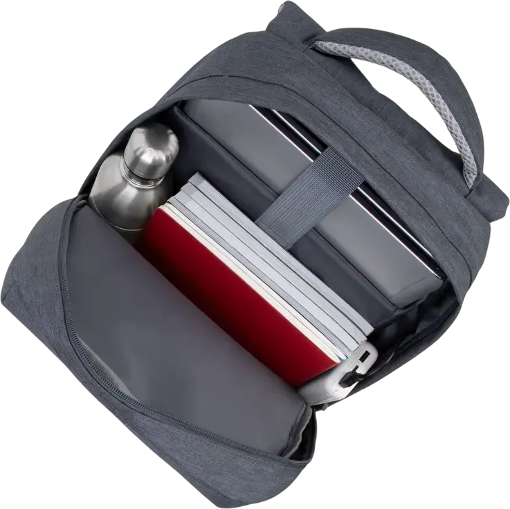 RivaCase Prater 7562 Laptop Backpack for 15.6 inch Laptops, Water-Repellent Polyester, Anti-Theft Design with Hidden Pockets, Dark Grey