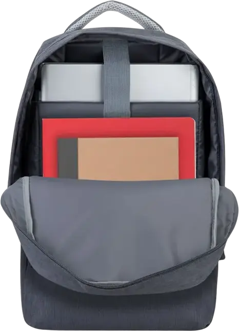 RivaCase Prater 7562 Laptop Backpack for 15.6 inch Laptops, Water-Repellent Polyester, Anti-Theft Design with Hidden Pockets, Dark Grey
