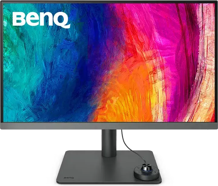 Monitor BenQ PD2706U 27 inch 4K UHD IPS, 3840x2160, HDR10, 95% P3, USB-C 90W Power Delivery, KVM Switch, Pantone Validated, Hotkey Puck G2, Gri