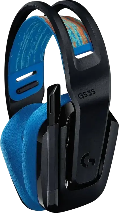 Logitech G535 Wireless Gaming Headset, LIGHTSPEED 2.4GHz, 40mm Dynamic Drivers, Flip-to-Mute Mic, Suspension Headband, Over-Ear Closed-Back, PS5/PC/Mac