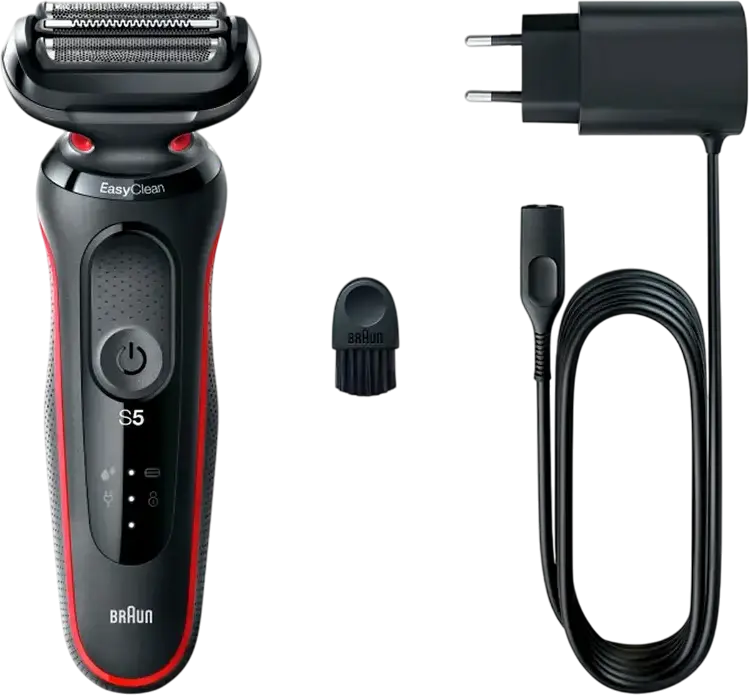 Электробритва Braun Series 5 51-R1000s сеточная, для влажного и сухого бритья, технология AutoSense, Li-Ion аккумулятор, система EasyClean, с триммером