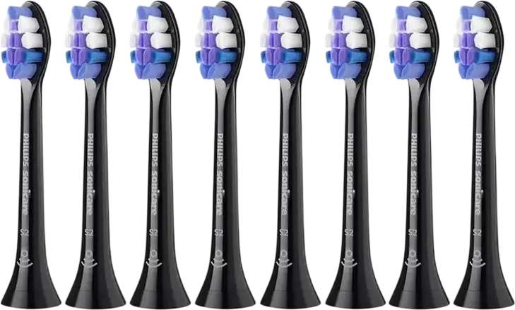 Philips Sonicare HX6058 S2 Replacement Brush Heads, Extra-Soft Bristles for Sensitive Gums, Fluid Action Plaque Removal, Black