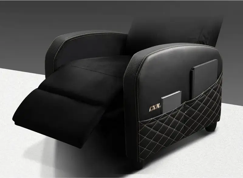 Cougar Ranger Elite CGR-RAE Gaming Sofa, Black | Orange, PVC Leather and Breathable Velvet, Robust Steel Frame, Reclining Function, Foldable Footrest, 135kg Capacity