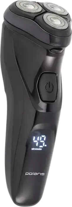 Электробритва Polaris PMR0415R роторная, 3 плавающие головки с лезвиями PRO 5, 4D контур лица, влажное и сухое бритье, триммер, аккумулятор Li-Ion, черный
