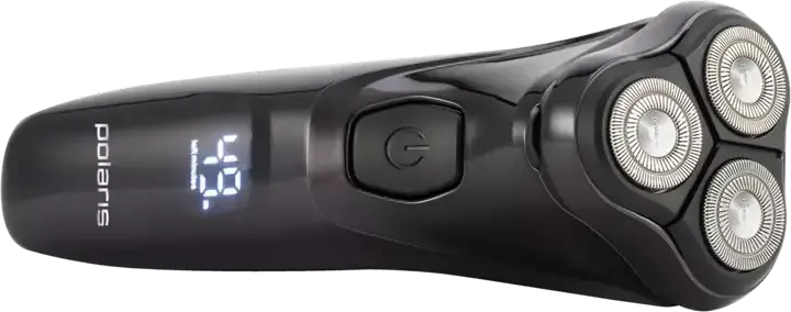 Электробритва Polaris PMR0415R роторная, 3 плавающие головки с лезвиями PRO 5, 4D контур лица, влажное и сухое бритье, триммер, аккумулятор Li-Ion, черный
