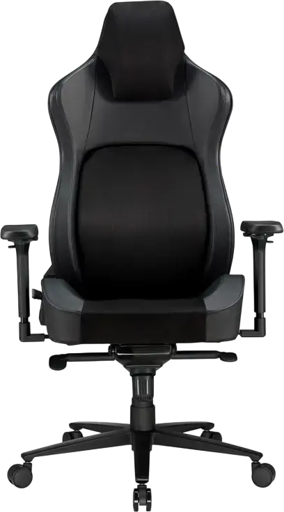 Lumi CH06-39 Gaming Chair, Ergonomic Fabric and PU Leather, 4D Adjustable Armrests, Class 4 Gas Lift, Steel Frame, Metal Base, Max Load 150kg, Black