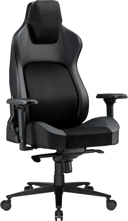 Lumi CH06-39 Gaming Chair, Ergonomic Fabric and PU Leather, 4D Adjustable Armrests, Class 4 Gas Lift, Steel Frame, Metal Base, Max Load 150kg, Black
