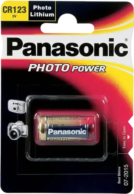 Panasonic CR123A Photo Power 3V Lithium Battery for Digital Cameras and Video Equipment