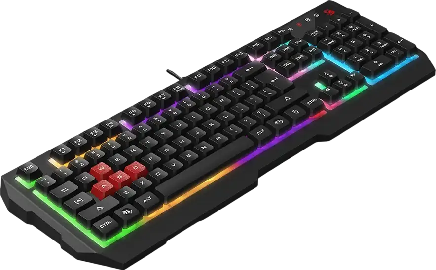 Tastatura Gaming Membrană Bloody B135N Neon, USB cu Fir, Timp Răspuns 1ms, Iluminare RGB, Taste Double-Shot, Rezistentă la stropi de apă, Negru