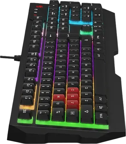 Tastatura Gaming Membrană Bloody B135N Neon, USB cu Fir, Timp Răspuns 1ms, Iluminare RGB, Taste Double-Shot, Rezistentă la stropi de apă, Negru