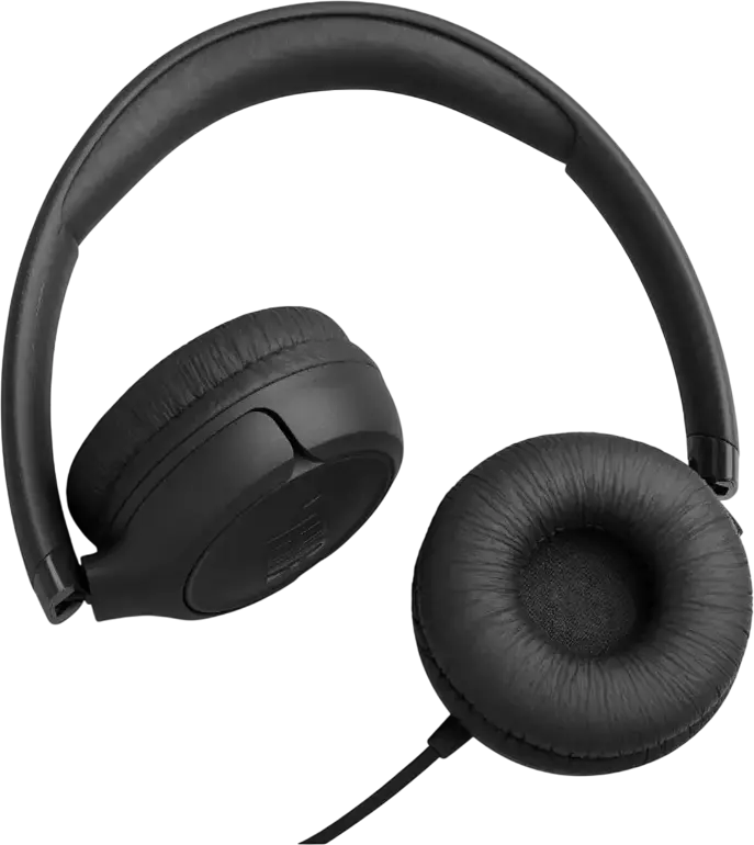 JBL Tune 530 On-Ear Closed-Back Wired Headphones, Dynamic Driver, Integrated In-Line Microphone, Foldable Design, JBL Pure Bass Sound, Color: Black