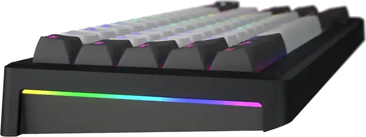 HATOR Skyfall 65 PRO Wireless Mechanical Keyboard, 65% Form Factor, Tri-mode Connection (2.4GHz, Bluetooth 5.3, USB-C), Aurum Vanila Silent Linear Switches, PBT Keycaps, RGB, TFT Screen
